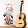 Chinese Style Floral Bird Egret Peach Blossom Wall Sticker Self-Adhesive Removable Living Room Bedroom Hallway Background Wall Home Decor Art