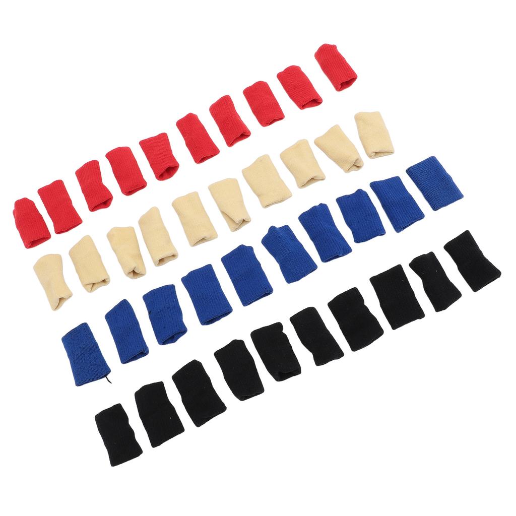 40Pcs Finger Sleeves Elastic Nylon Sports Joint Protector for Basketball Volleyball Red Blue Black Beige