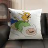 Cartoon A-Adventure Time Cushion Cover Natural Linen Organic Fabric Double-Sided Printing Sofa Home Decor Gift Pillow Case