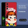 Cartoon Fujiya Peko Milky Girl Boy For Samsung Galaxy S23 S24 S25 Ultra S22 Plus S21 Black Soft Case Waterproof Soft Case