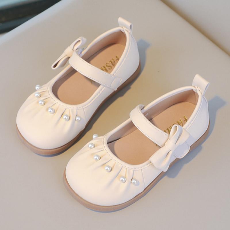 

Girls Little Leather Shoes Spring and Autumn Children s Shallow Mouth Wrinkled Western Style Princess Shoes Korean Edition Soft soled 36 білий
