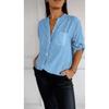 Blusas y Camisas Casuales de Moda para Mujer JPNTKY con Cuello en V y Manga Larga