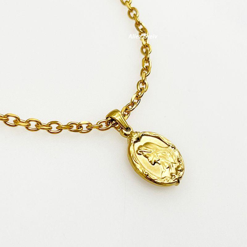

Titanium Steel Necklace Men s Fashionable Colorfast Mermaid Stylish Easiest for Match Niche Style Ins Fashion Street Cool Fancy Mermaid Gold