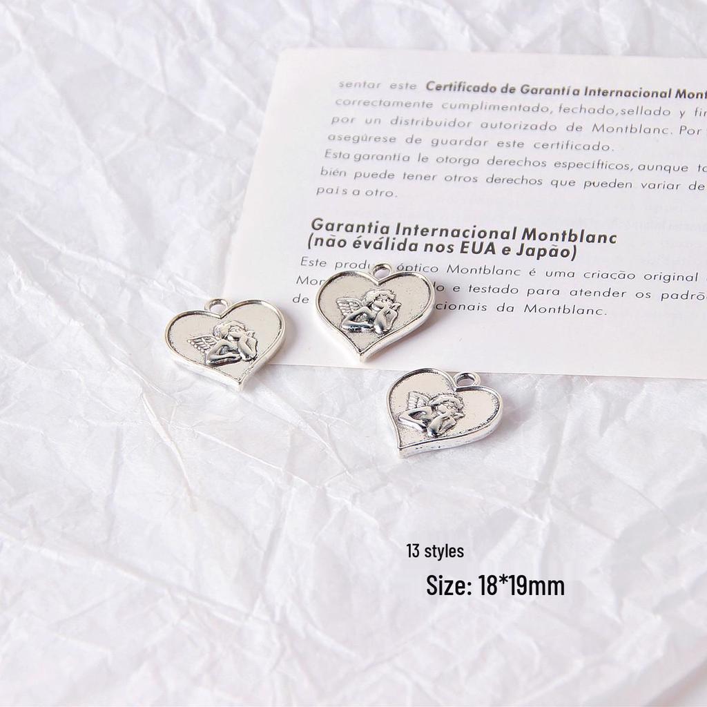 Retro Heart & Flower Pendant Earrings - Handmade Accessories