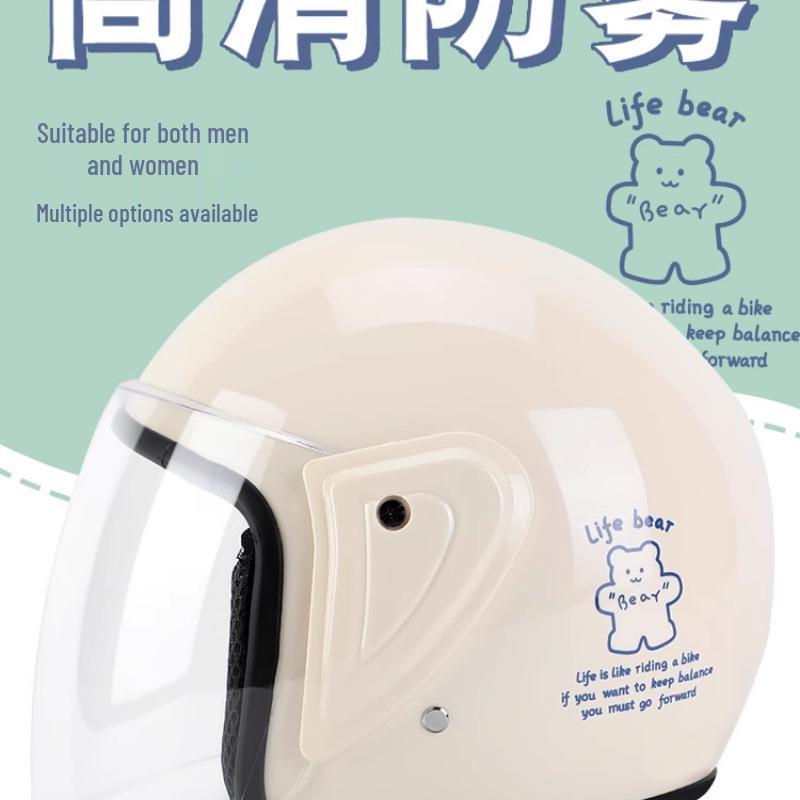 Universal 3C Certified Motorcycle Helmet for All Seasons - Cute, Safe, Sun-Protected, Unisex Half Helmet for Summer and Fall/Winter