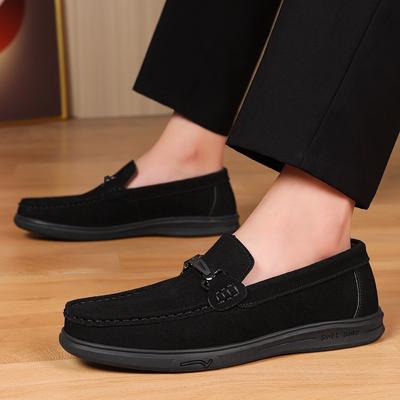 Breathable Soft Sole Flat Men's Suede Loafers Comfortable Slip-On Casual Shoes Driving Moccasins for Men Walking Shoes