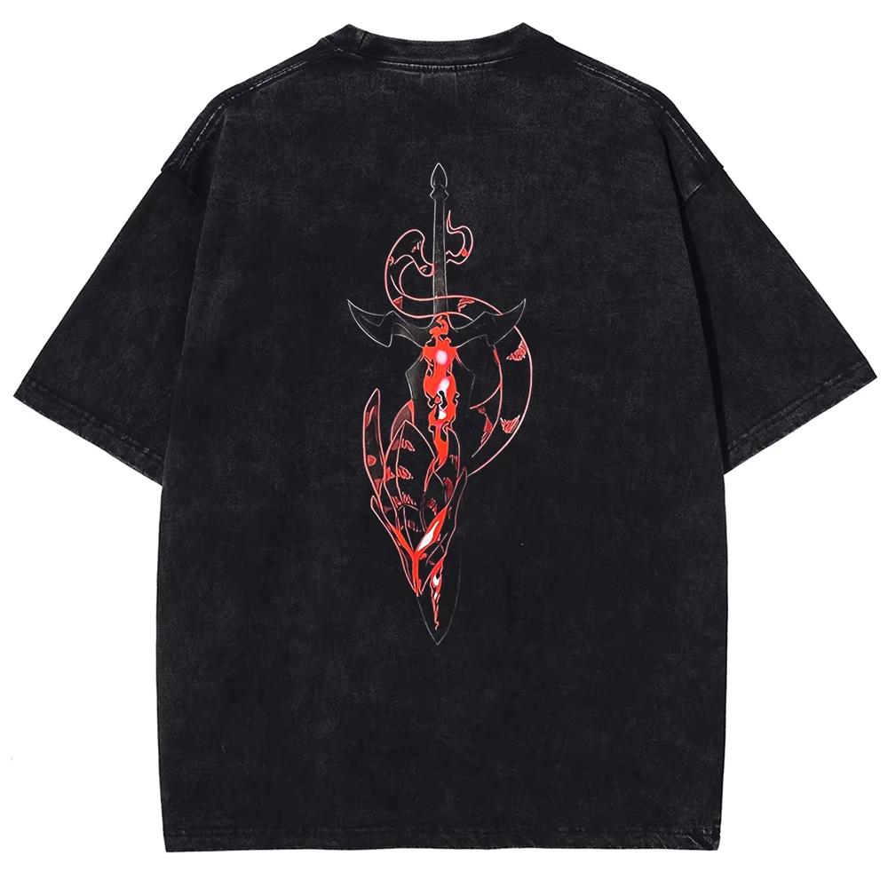 ARISE T-shirt Solo Leveling T-shirt Grafica Manga Cotone Lavato Vintage Manica Corta Oversize Y2k Streetwear Comoda Abbigliamento Donna Uomo