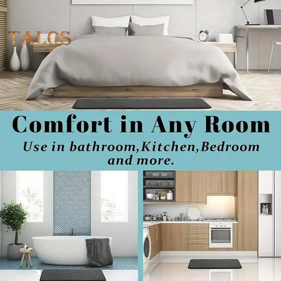 Bathroom Floor Mat Quick Absorbent Quick-Drying Anti-Slip Bottom Foot-drying Entry Rug Easy To Clean Multipurpose Bath Shower Sink Kitchen Carpet