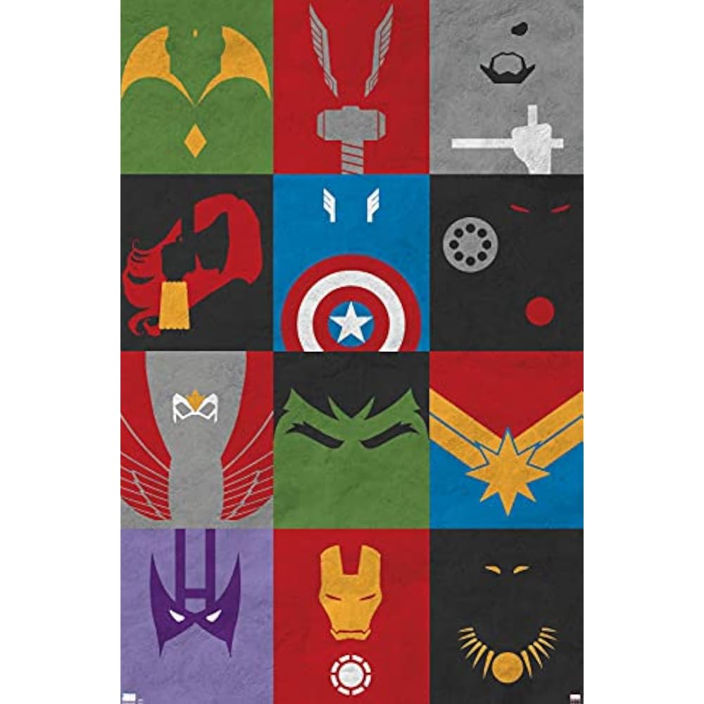 Marvel (Marvel) Avengers (Avengers) Minimalist Grid Poster