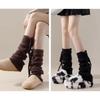 1Pair Stretchy Material Slouch Leg Socks Solid Color Drawstring Leg Warmers  Winter
