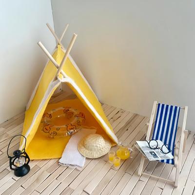 Kleine Campingzelt Figur Sommer Camping Set 1/6 1/12 Maßstab Realistische Form Miniatur Modell Mini Zelt Puppenhaus Zubehör