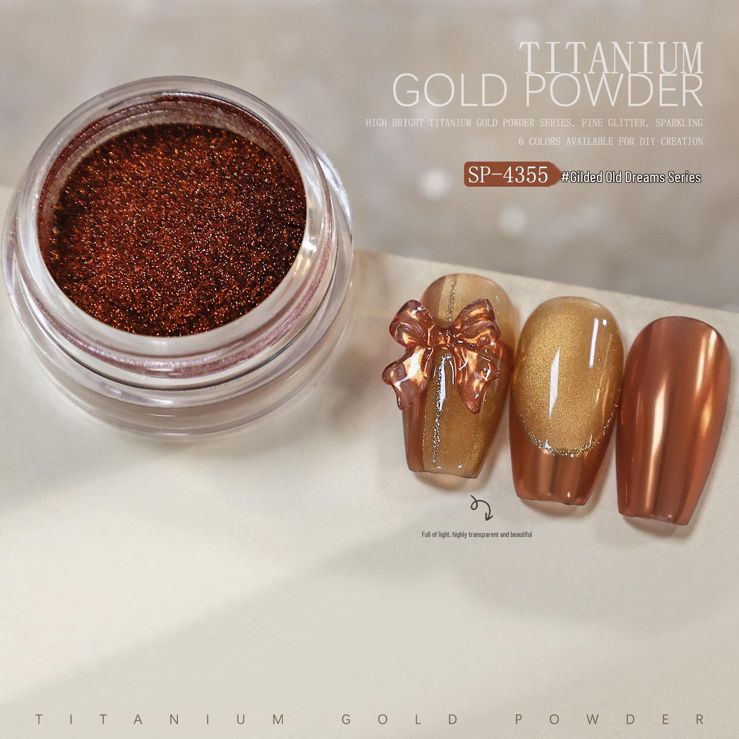 Metallic Gold Mirror Nail Art Powder - Titanium Glitter (0.3g)