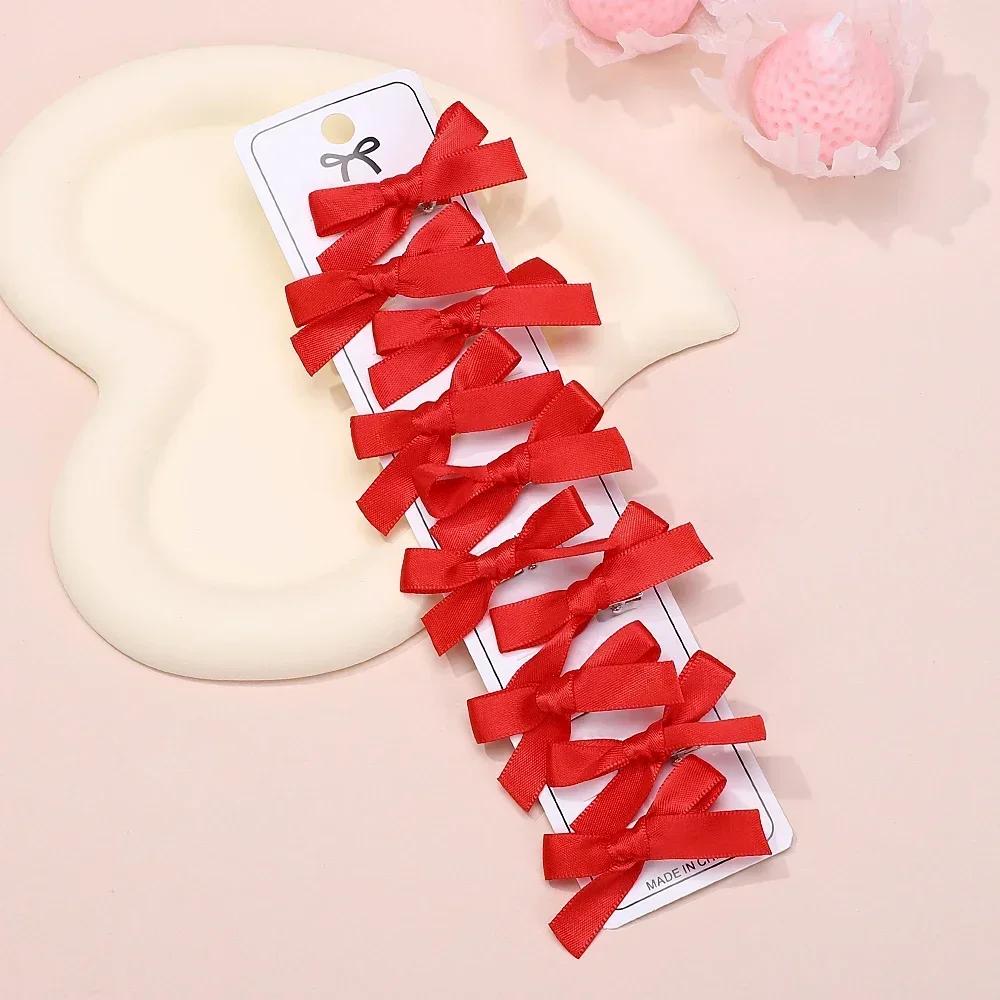10Pcs/set Sweet Ribbon Mini Bowknot Hair Clips for Women Girls Lovely Ballet Hairpin Barrettes Headwear Kids Hair Accessories