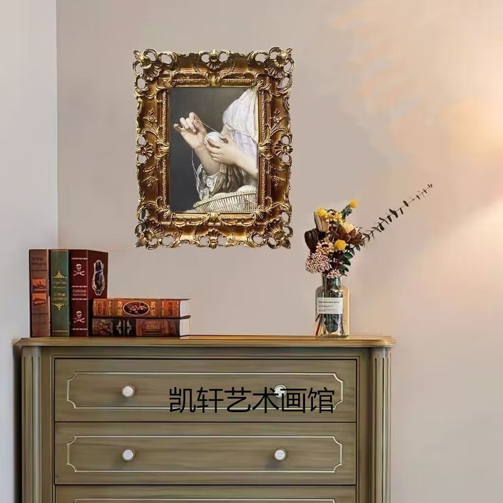 Bildram i vintage-stil Rektangulär Präglad Bordsskiva Väggmontering Harts Fotoram för Dekoration Hemkonst Porträtt