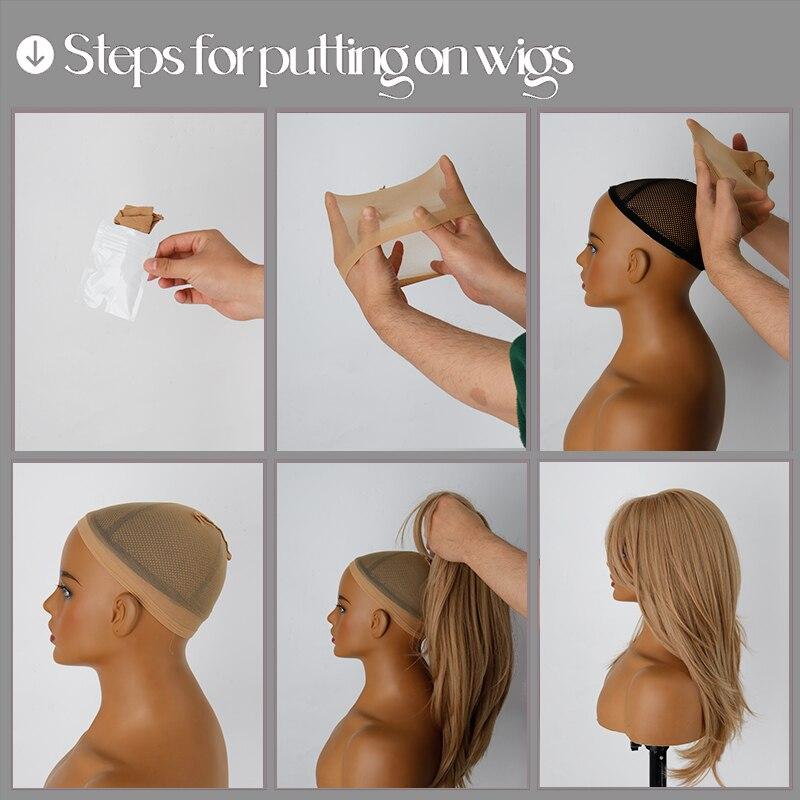 MISS WIG Parrucca ondulata corta di colore marrone naturale con frangia Fibra sintetica Lunghezza spalla Moda donna Cosplay Capelli da indossare ogni giorno