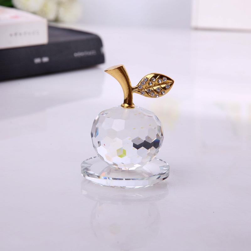 Crystal Apple Christmas Eve Craft Souvenirs Gifts Counter Decoration Ornaments for Home Decorations