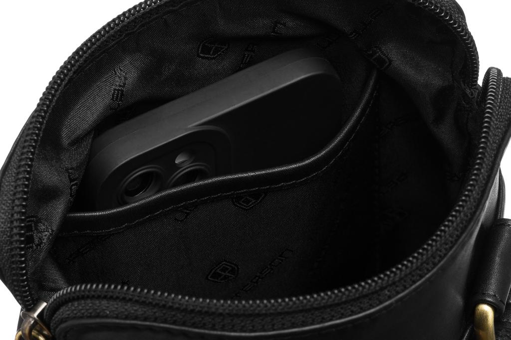 PTN 19004-TUM-0598 Zwarte Leren Tas