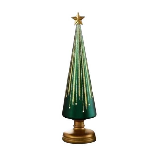 Twinkle Light Christmas Tree Illuminated Starry Night Resin Christmas Tree Ornament for Holiday Bedroom Dorm Tabletop Decor
