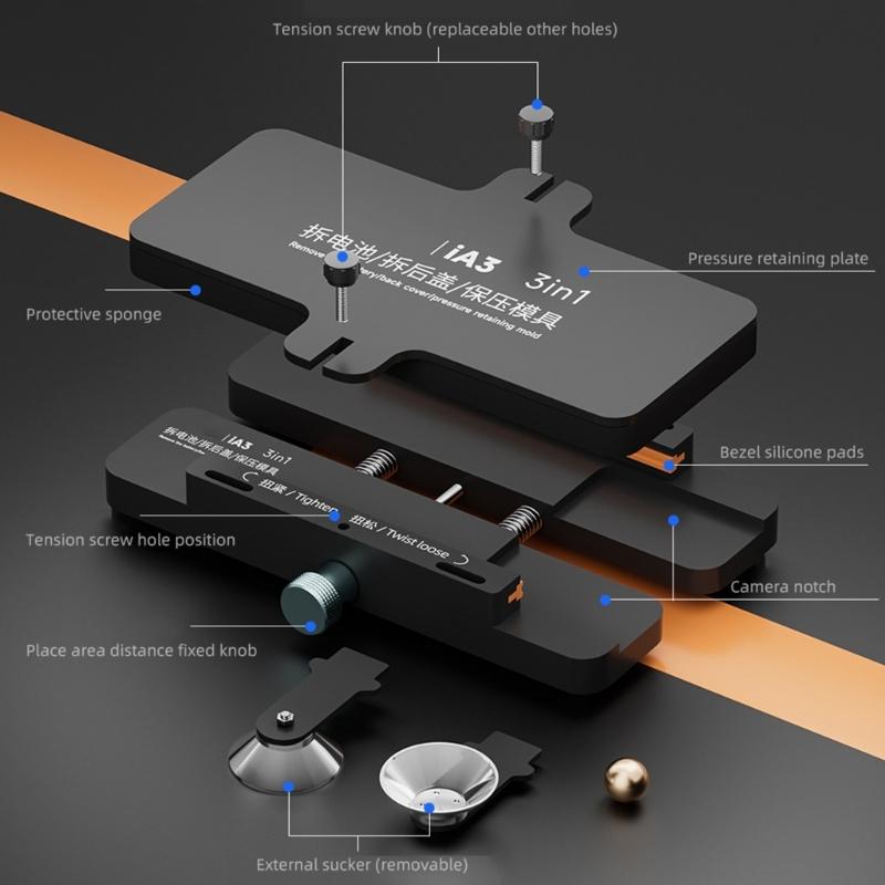 High Durability Phone Fixing Clamp Tool for Easy Screen & Back Cover Removal In Mobiles Repairs Professional and DIY Use