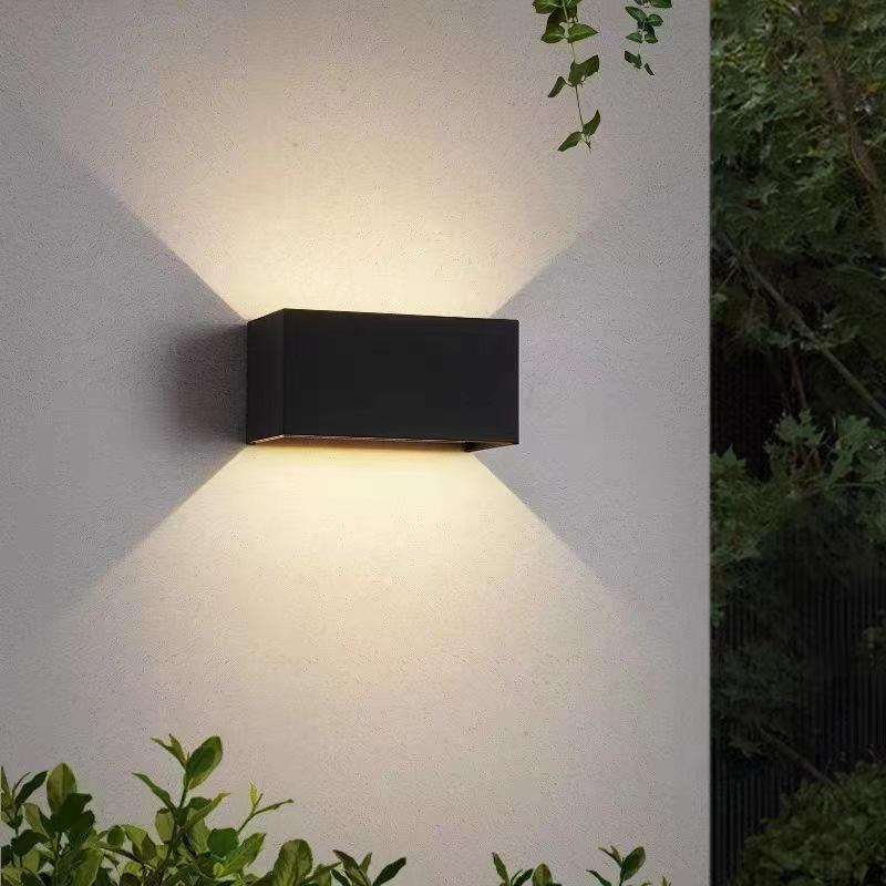 Waterproof LED Outdoor Wall Lamp for Stairs, Hallway, and Entrance - Rectangular Modern Design, Dimmable.