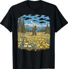 Vintage Sasquatch Floral Bigfoot Walks in A Field of Flowers T-Shirt XL