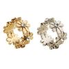 Round Metal Scarf Ring Clip for Women Flower Design Scarf Slide Buckle T-Shirt Ties Fastener for Shawls Dress Clothing Accessory