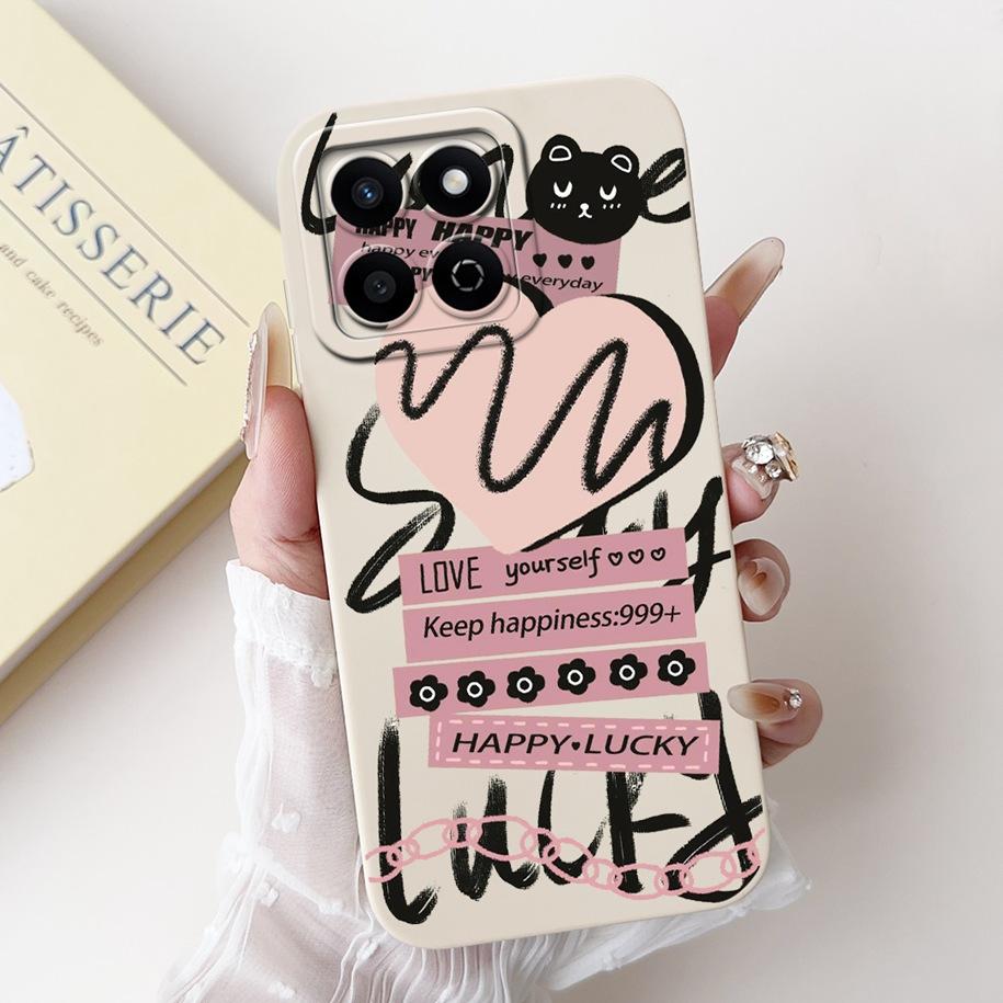 Shockproof Case For Honor X7c Cover HonorX7c 4G Funda Fashion Bowknot Marble Soft Liquid Silicone Cases For Honor 200 Smart Etui