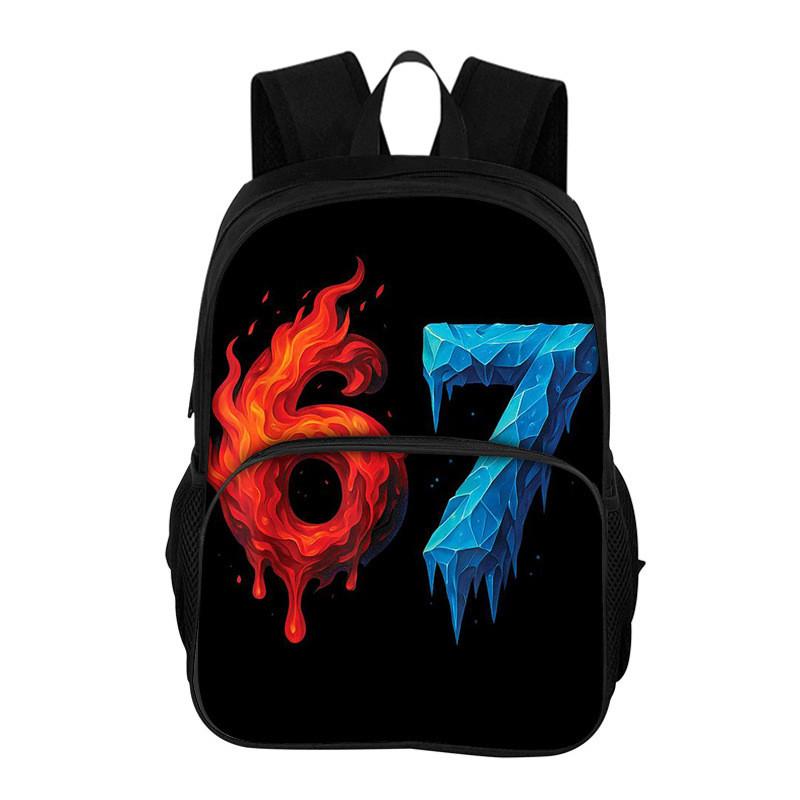 67 Printed School Backpack With Breathable Pu Material For Middle School Students