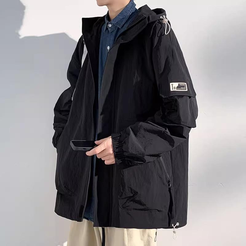 Men's Coats In Spring and Autumn Versatile Loose Fat Man Plus Fat Plus Larger Casual Hooded Work Clothes