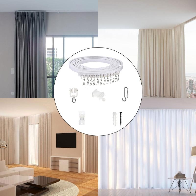 Flexible Curtain Rails for Any Room 6/7/8 Meter Length Ceiling Track with Smooth Rollers Set for Home or Office Use