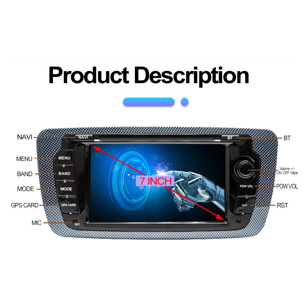Autoradio Android pentru Seat Ibiza MK4 6j 2009-2013 Carplay Player Multimedia Unitate Principală Autoaudio 2Din Stereo Auto Navigație GPS 2+32GB