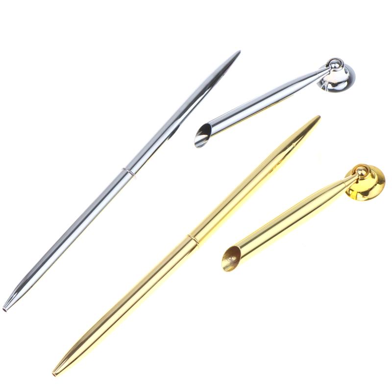 Retro Metal Ballpoint Pen Set With Heavy Duty Base Stand Long Lasting Ink for Office Wedding Signature Business Events