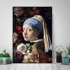 Het meisje met de parel oorbel bloem beroemde kunst canvas schilderijen reproducties posters en prints muurschildering voor huisdecoratie