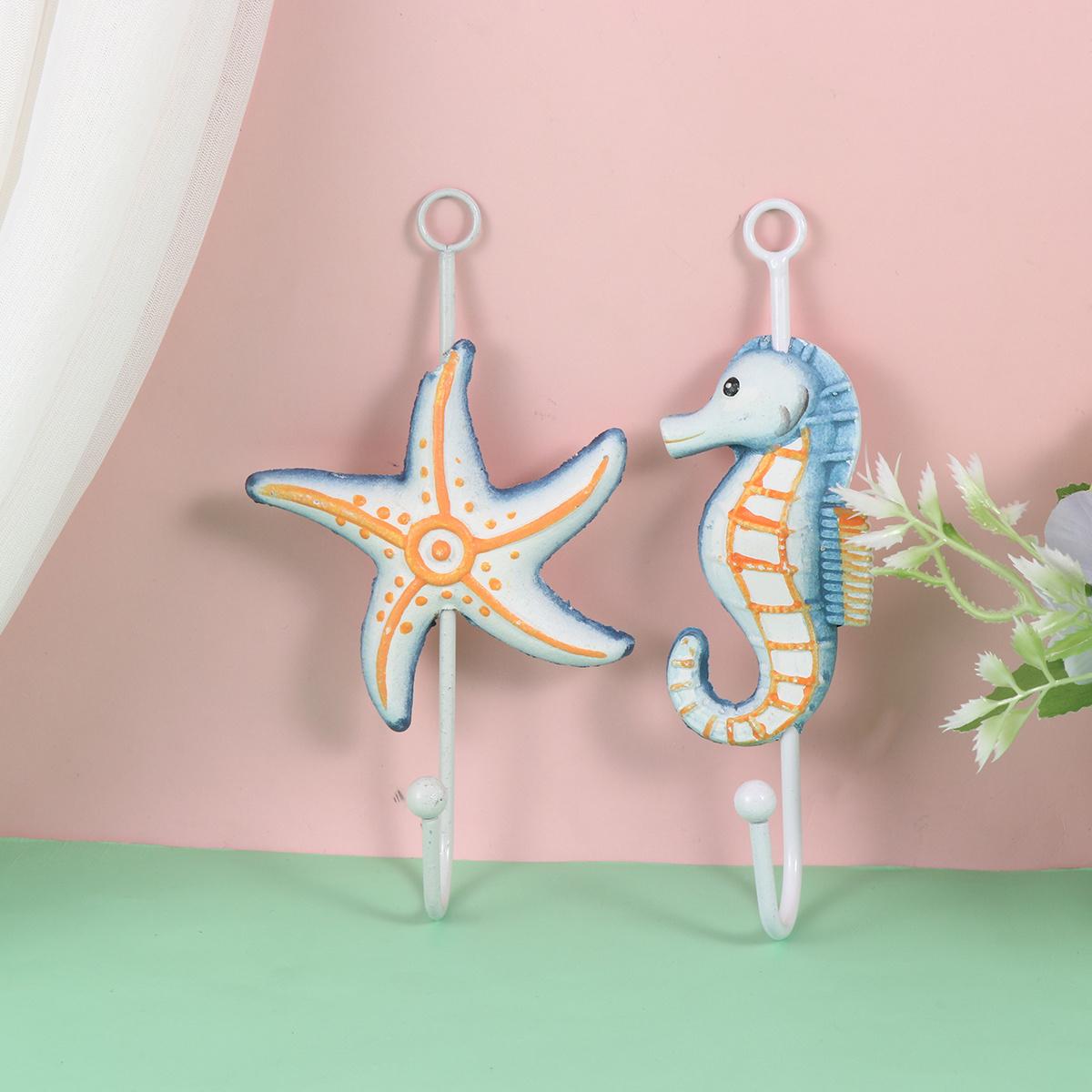 

3Pcs Mediterranean Style Wooden Board Wall Hanger Decorative Hooks Space Saving Home Accessories Creative Design for Keys 17X7.8CM