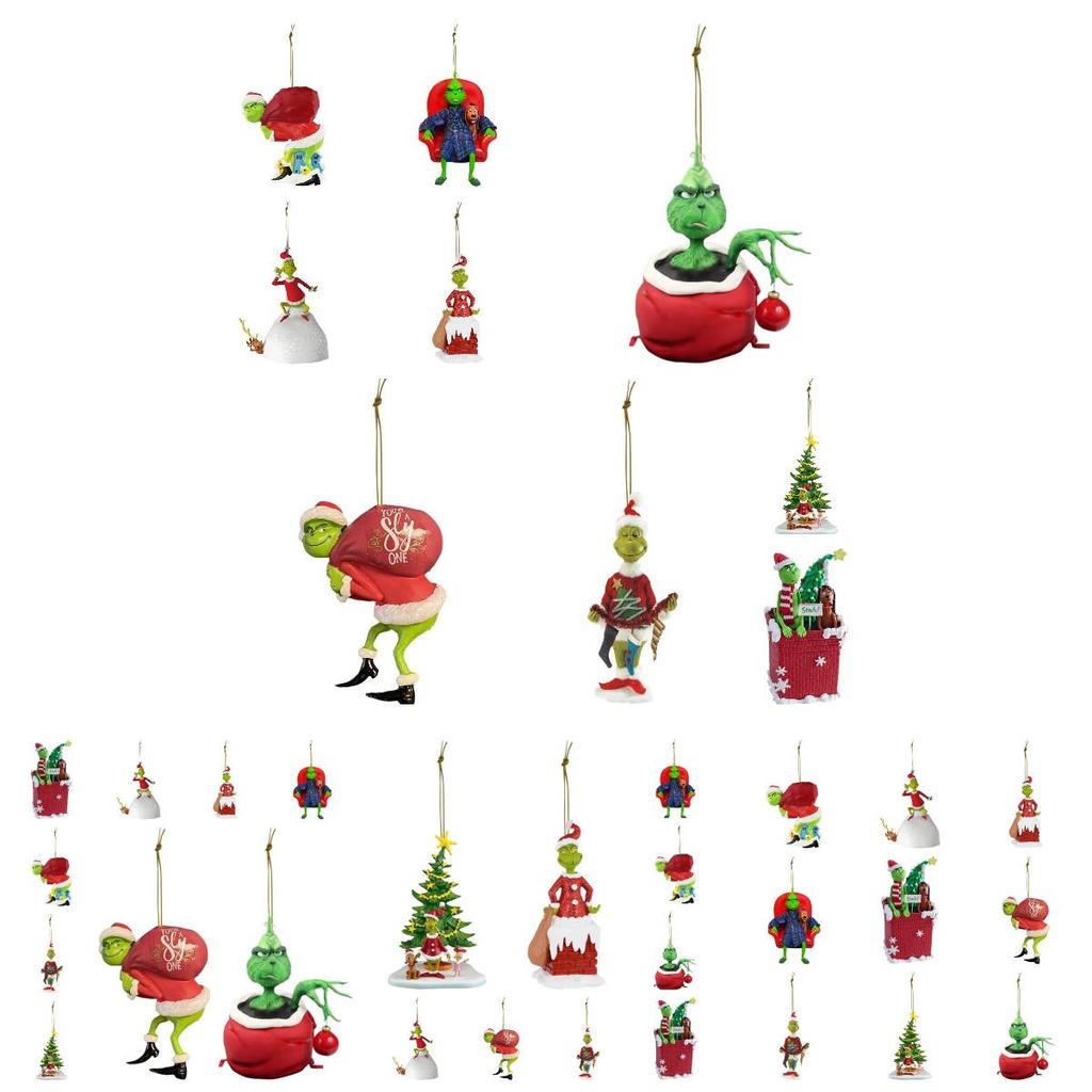 Green Furry Christmas Tree Ornament Acrylic Material Cartoon Style Festive Decoration