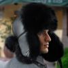 100%Genuine Leather Real Fur Hat for Women Natural Silver Fox Fur Fluffy Ushanka Hats Winter Thick Warm Ears Fashion Bomber Cap