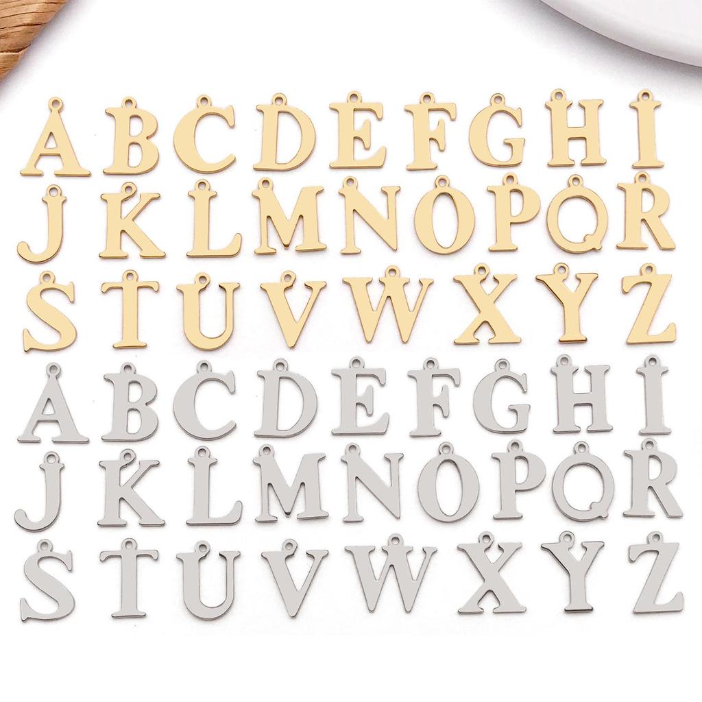 Stainless Steel Alphabet Pendant Jewelry Accessories for DIY Necklaces, Bracelets & Earrings