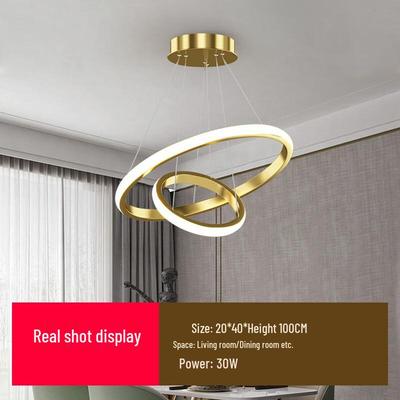 Goldener Zweiring-Esszimmer-Kronleuchter