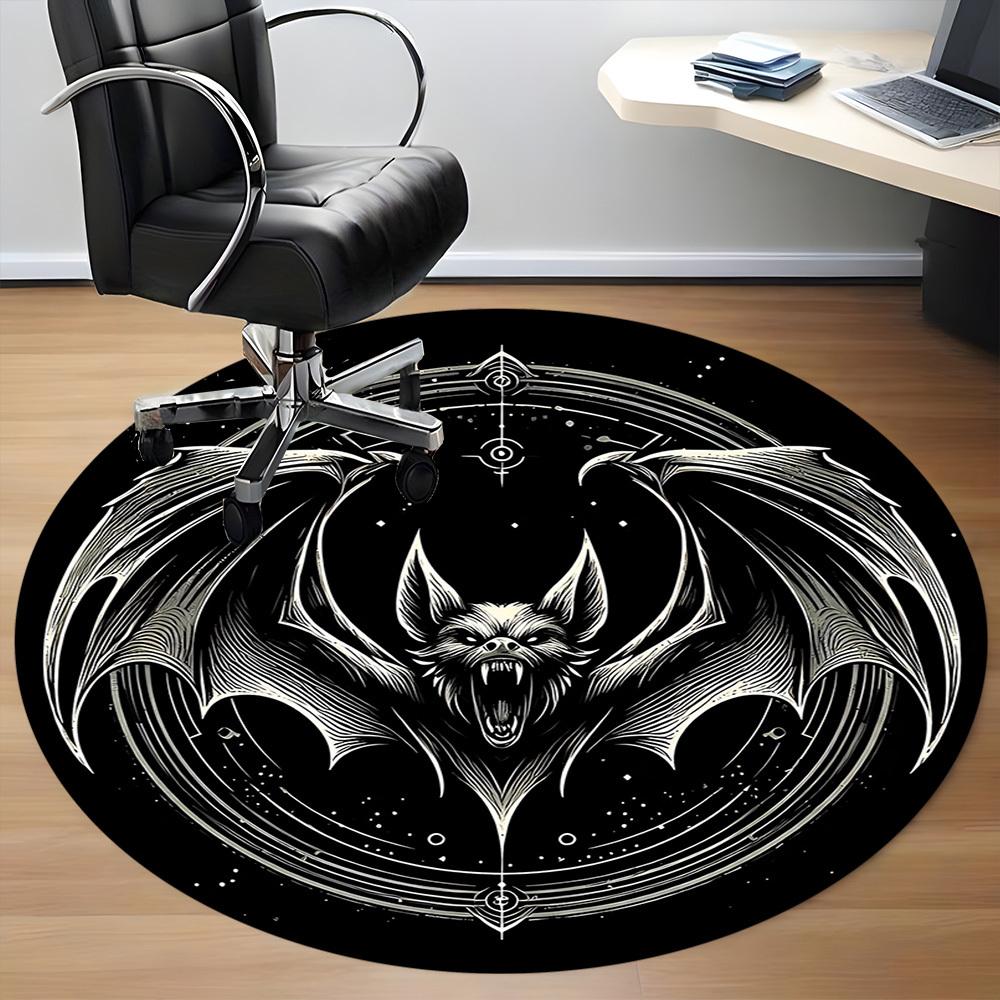 1pc Bat Mystic Office Round Area Rug, Under Office Chairs Bedroom Living Room Home Decor, Room Deco, Available in Various Sizes