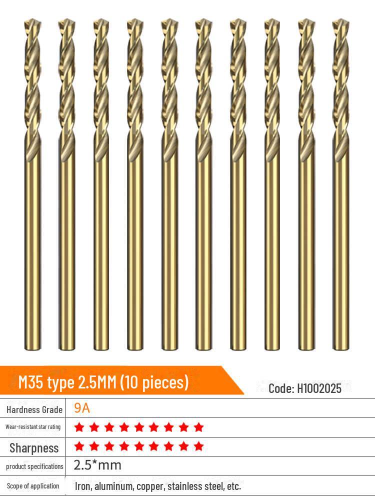 Huhao Cobalt Alloy Twist Drill Bit Set for Electric Hammer and Stainless Steel.