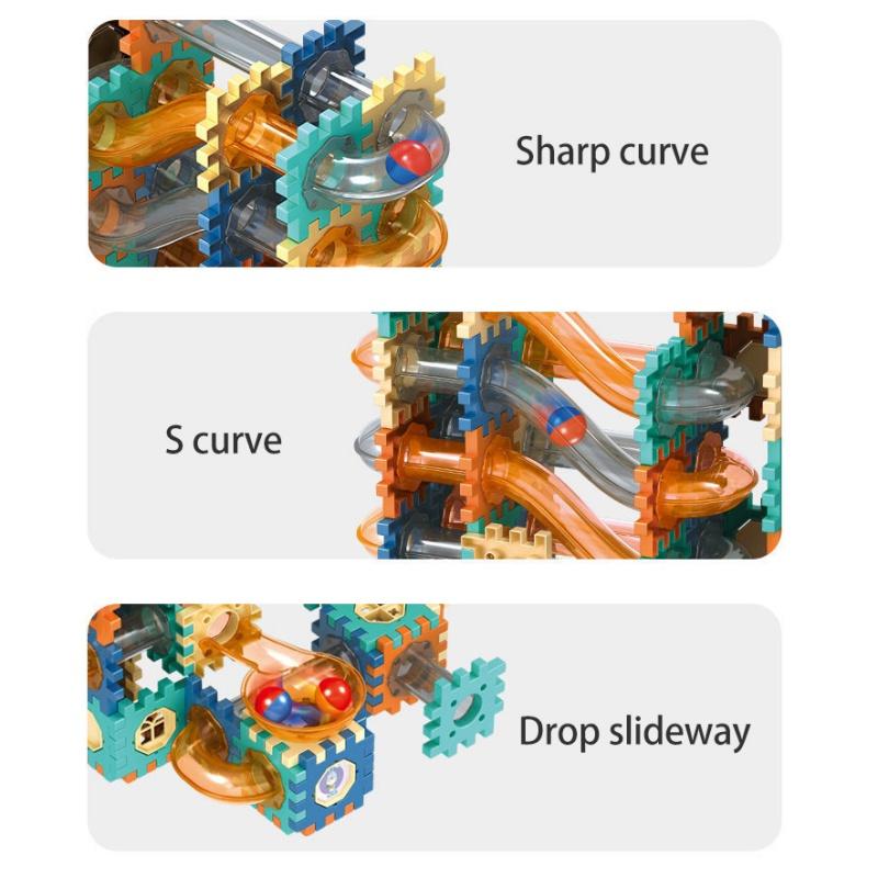 Iq Playground Plastic Slide Marble Run Building Blocks