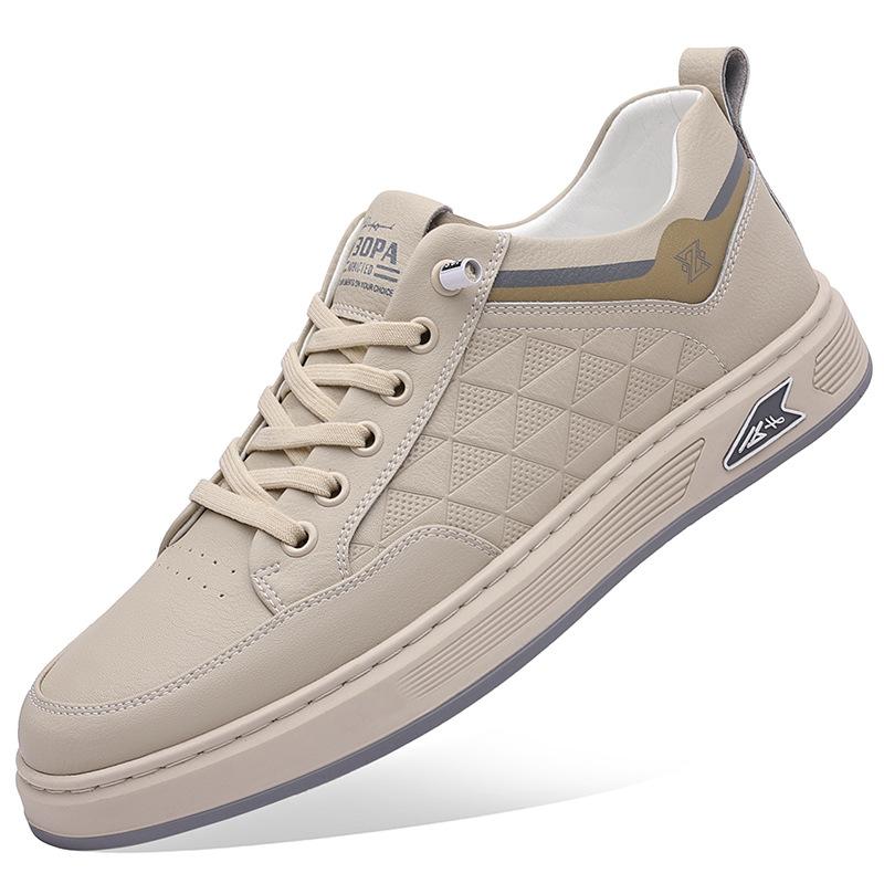 

Кеды мужские летние из коровьей кожи мужские спортивные и повседневные кожаные туфли мужские туфли 2025 38 бежевый