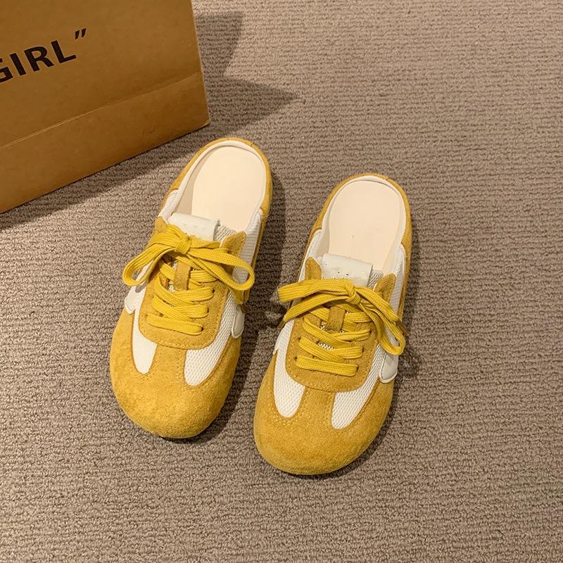 Thick-soled bag head and half slippers, women wear new shoes outside summer, and pedal white shoes and cool slippers.