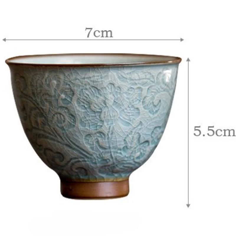 Geprägte gedrehte Ast Lotus Teetasse Keramik Teetasse Einzelhaushalt Teetasse Kung Fu Teeset Meistertasse