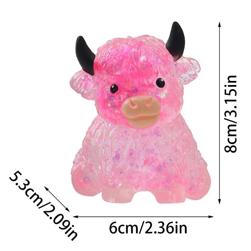 3Pcs Cute Cow Maltose Fidget Toy Soft Cow Small Cute Animal Anti Stress Decompressions Vent Squeeze Toys For Adults Kids
