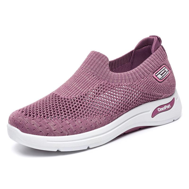Shoes Women's 2024 Autumn Women's Shoes Casual Mother Shoes Socks Mesh Shoes Soft-soled Sports Shoes Women's Breathable and Comfortable