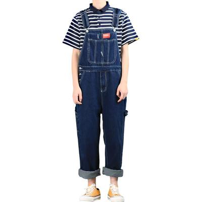 Men's Korean Version of Tooling Jumpsuits Men's One-Piece Bib Blue Denim Trousers Men's Denim Overalls