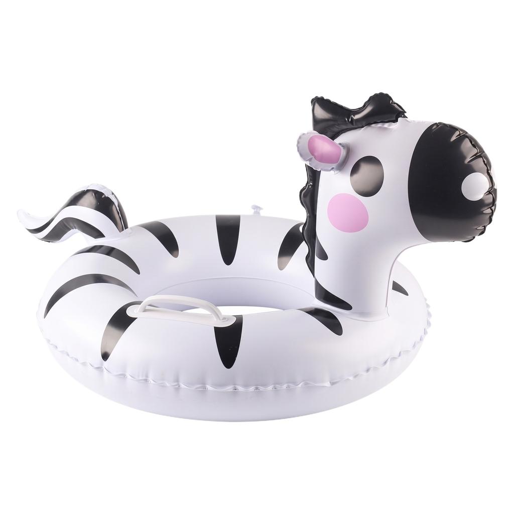 Flotteur de piscine gonflable avec poignées Design animal Anneau de natation pour enfants Jeux d'eau d'été Jouet de plage Matériau PVC durable