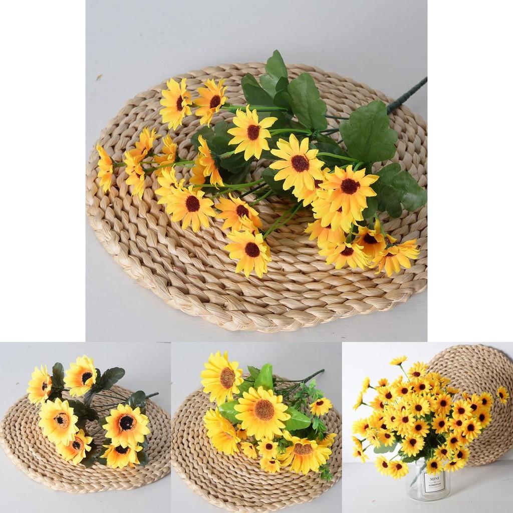 Single And Multihead Sunflower Artificial Flowers For Event Decor And Photography Studio Props