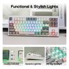 EPOMAKER TH87 Kabellose Mechanische Tastatur mit 10000mAh Benutzerdefinierter PBT RGB Gasket TKL Gaming Kompatibel Jade Akku, BT/2.4GHz/USB Kabelgebunden, Tenkeyless,